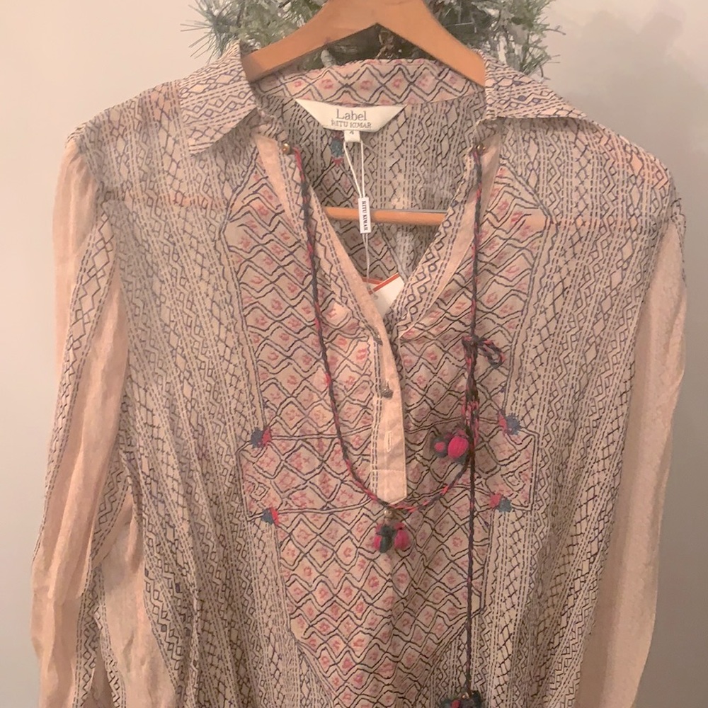 ANTHROPOLOGIE LABEL RITU KUMAR BOHO BLOUSE